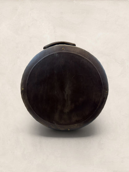 Edwardian Monogrammed Leather Hat Box "T.S."