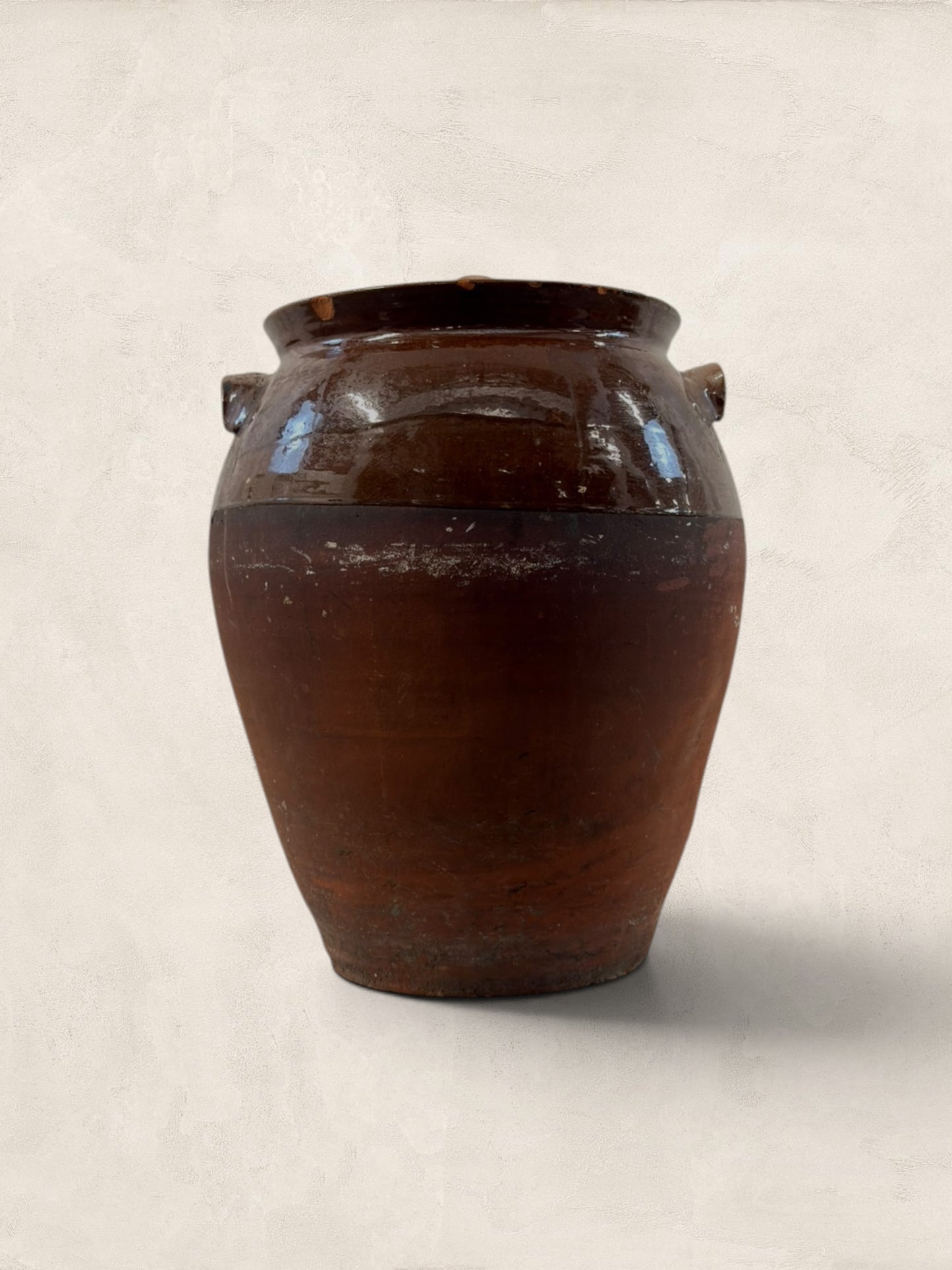 French Confit Pot with Chestnut Glaze and Wooden Lid - Extra Large