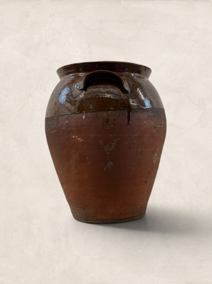 French Confit Pot with Chestnut Glaze and Wooden Lid - Extra Large