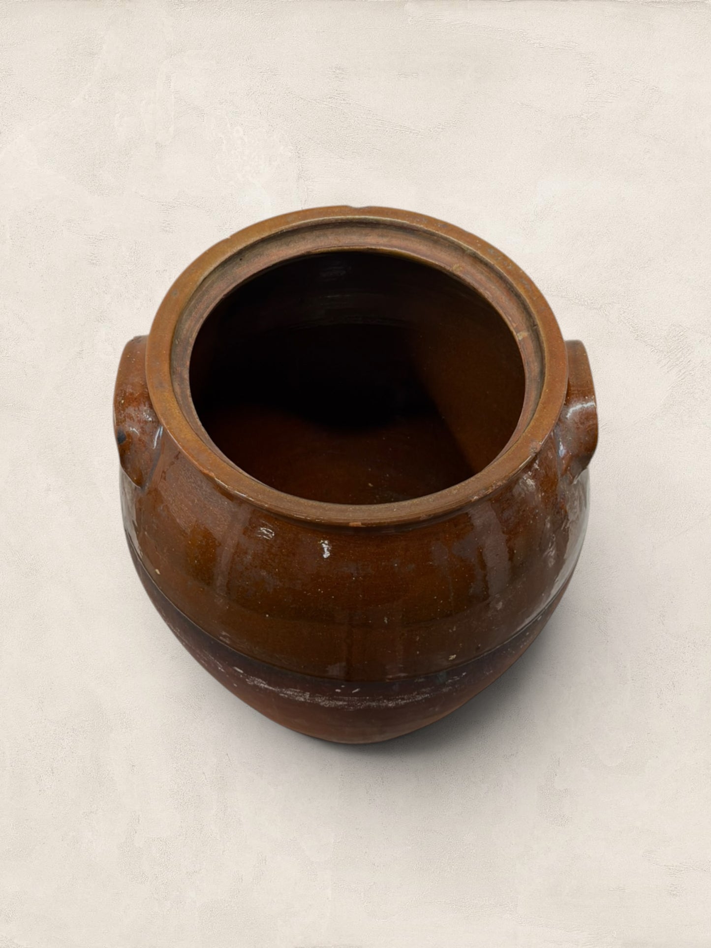 French Confit Pot with Chestnut Glaze and Wooden Lid - Extra Large