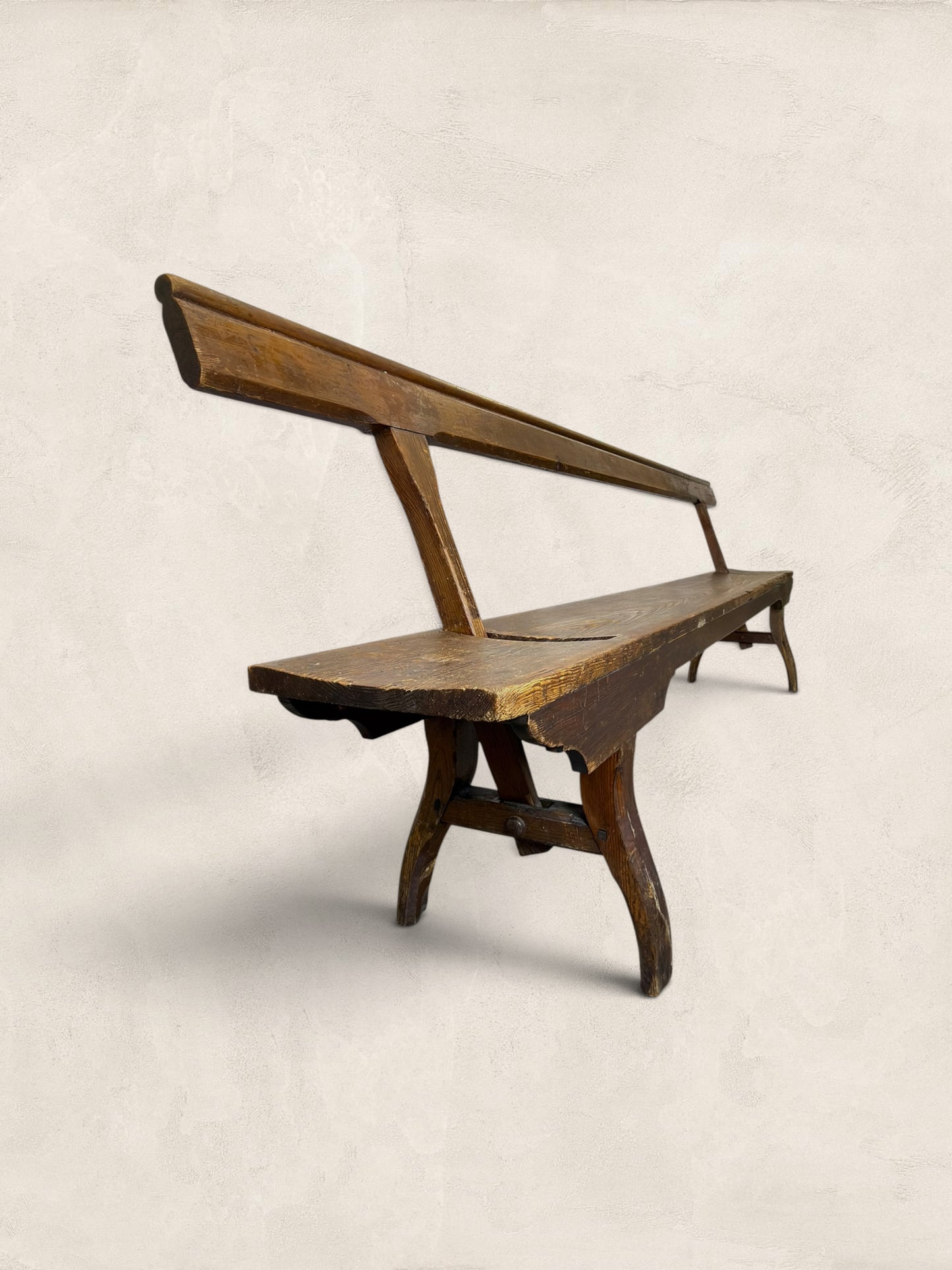 Victorian Pitch Pine Railway Bench