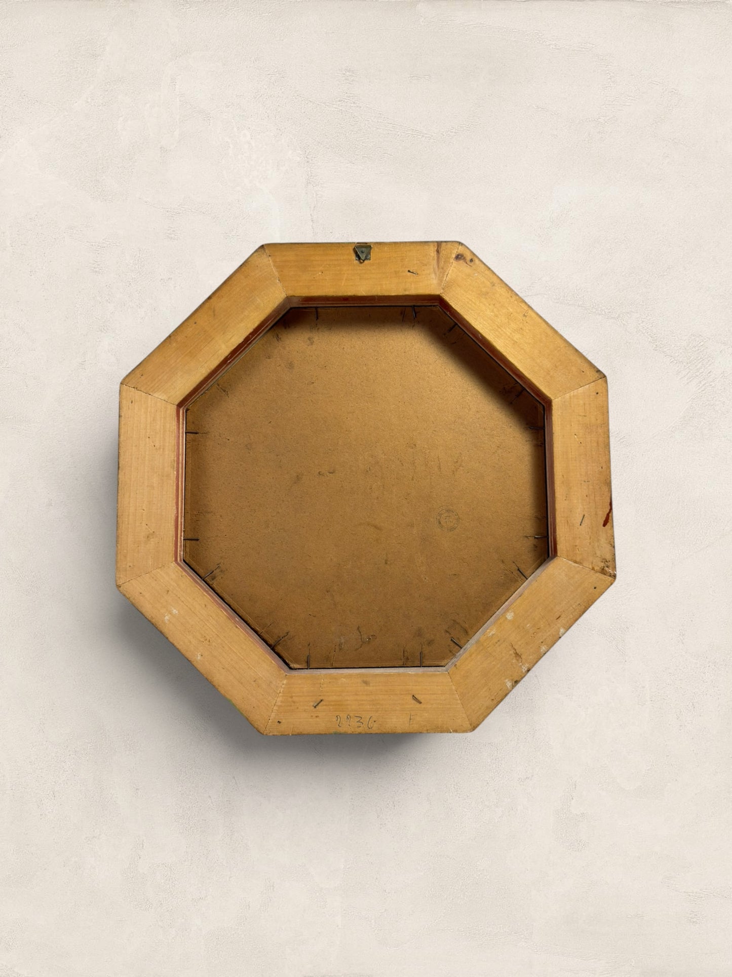 Vintage Octagonal Oil on Board Loch Side Landscape, Signed