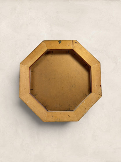 Vintage Octagonal Oil on Board Loch Side Landscape, Signed