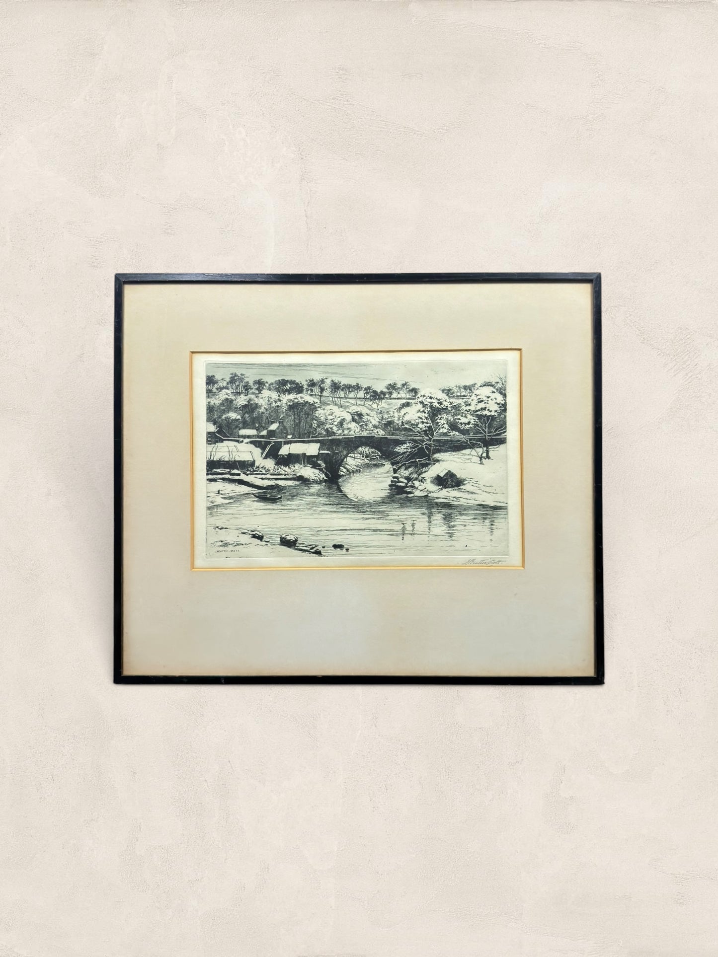 Original Signed Etching, Brig O' Balgownie - J. Beattie Scott