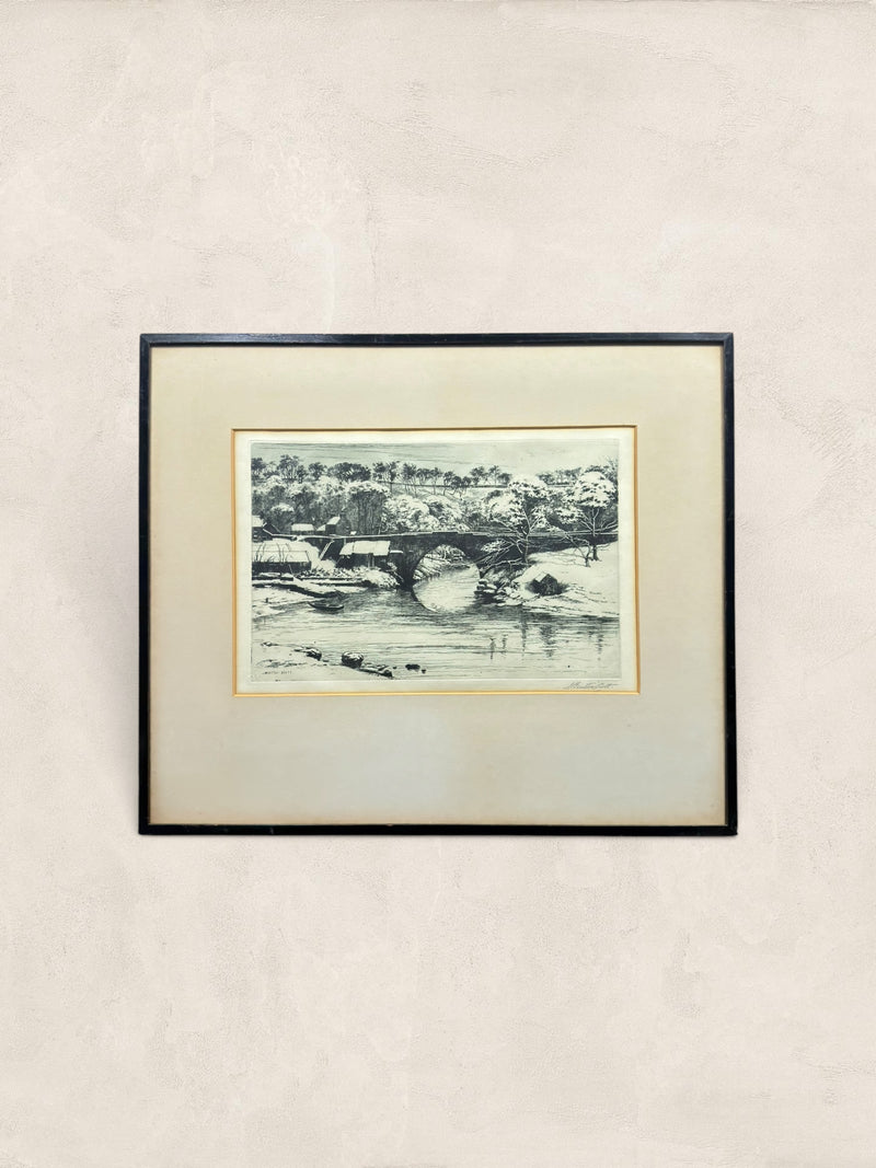 Original Signed Etching, Brig O' Balgownie - J. Beattie Scott