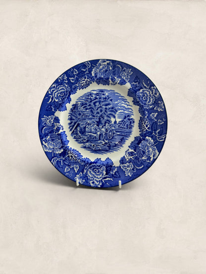 Set of 11 Wood & Sons English Scenery Blue & White Transferware Dinner Plates