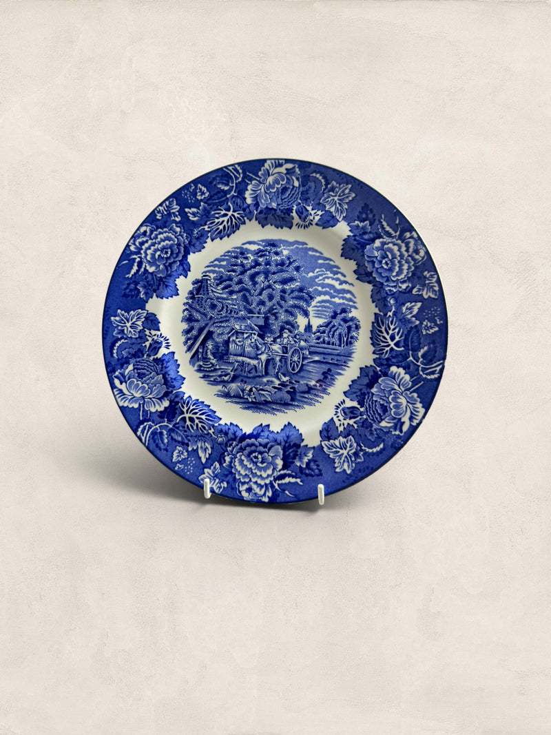 Set of 11 Wood & Sons English Scenery Blue & White Transferware Dinner Plates