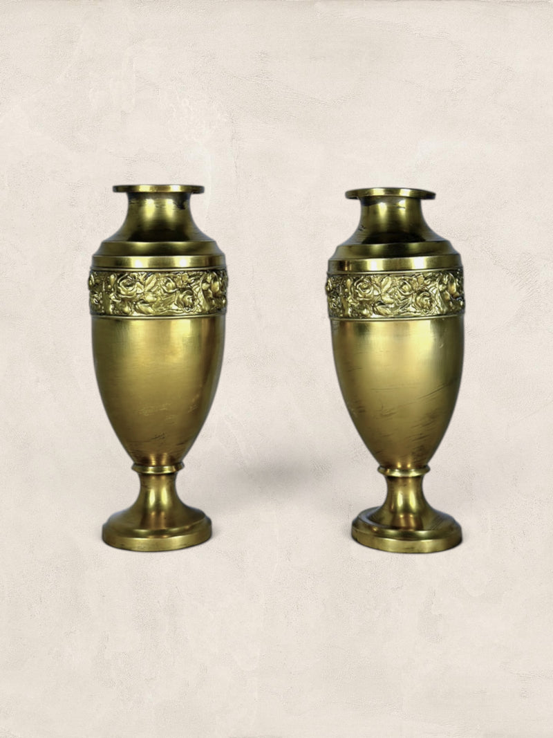 English Brass Urns, Pair