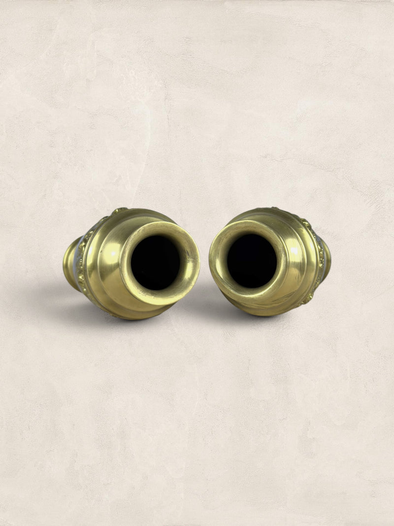 English Brass Urns, Pair