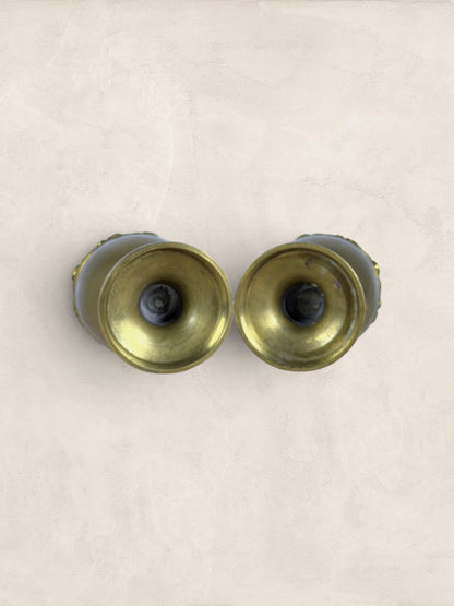 Victorian Brass Vases with repoussé floral decoration (Pair)