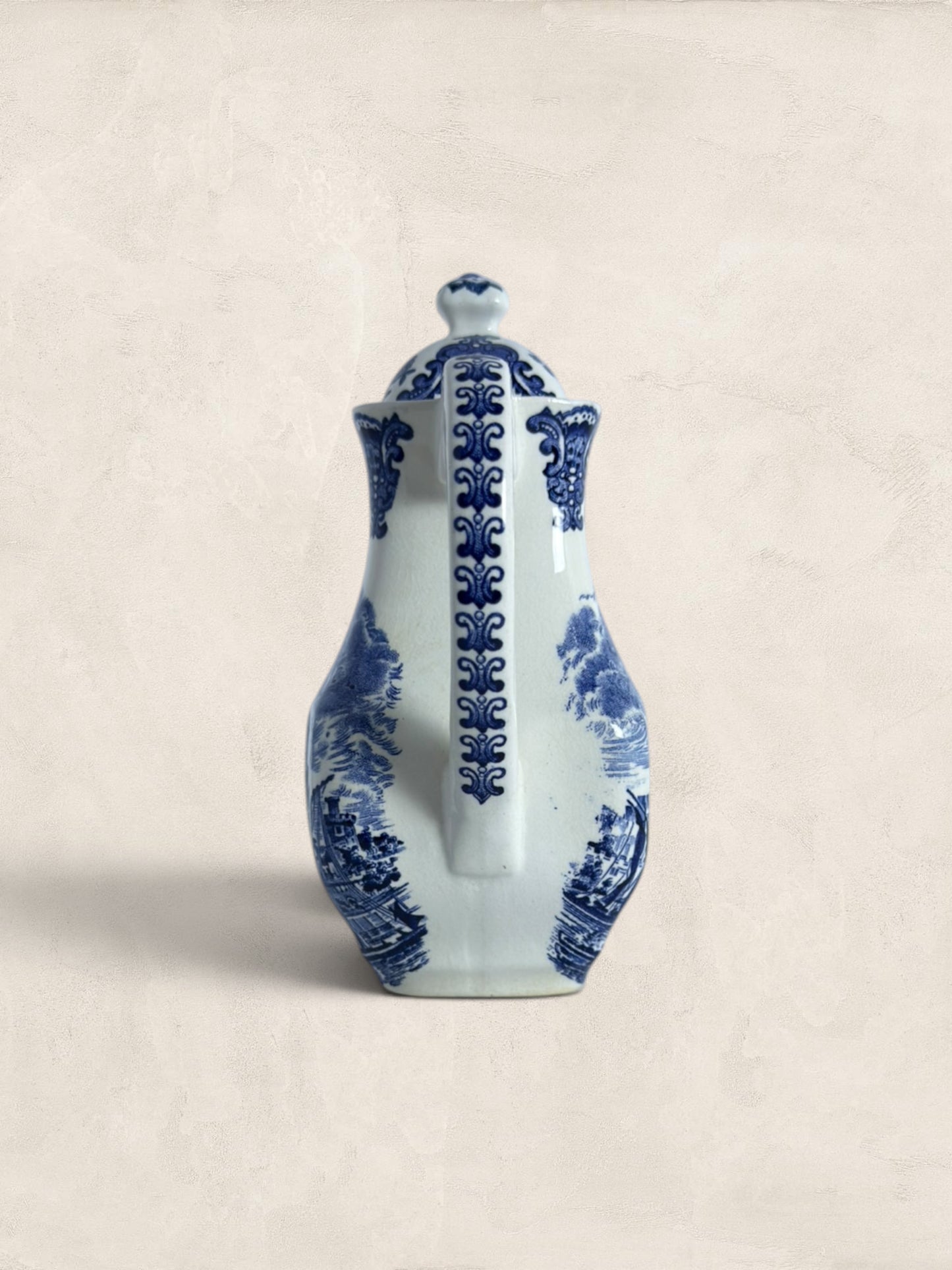 Wedgewood Tower of London Blue & White Transferware Coffee Pot