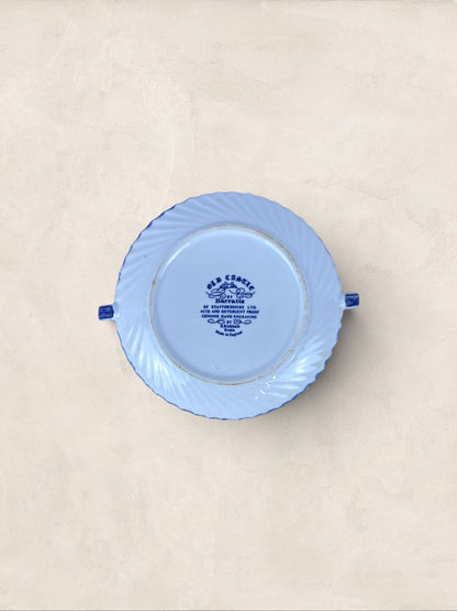 English Blue & White “Old Castle” Covered Tureen by Barratts Staffordshire