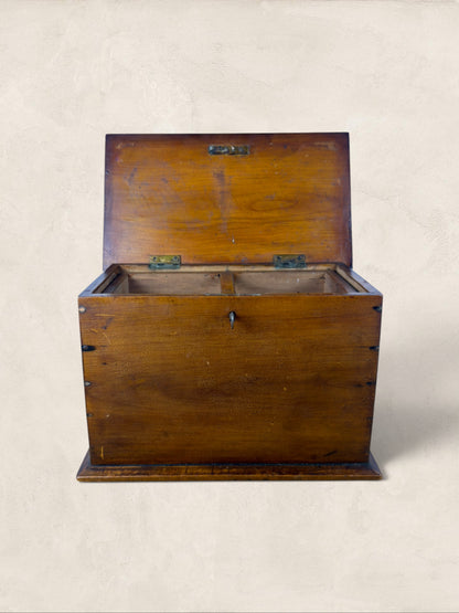 English Oak Tea Caddy with Key