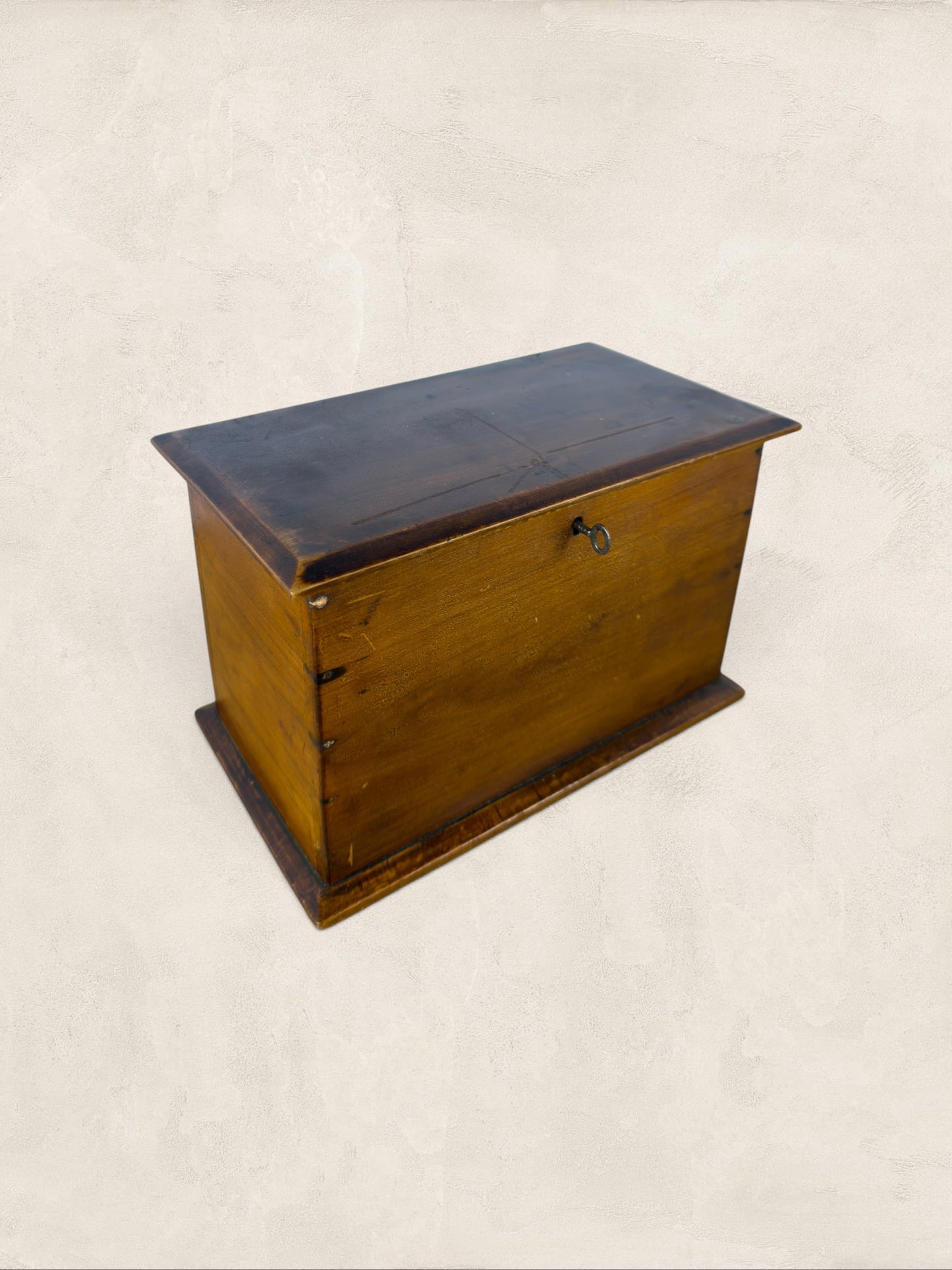 English Oak Tea Caddy with Key