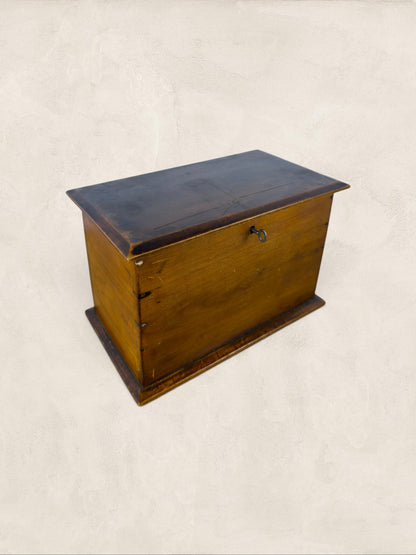 English Oak Tea Caddy with Key