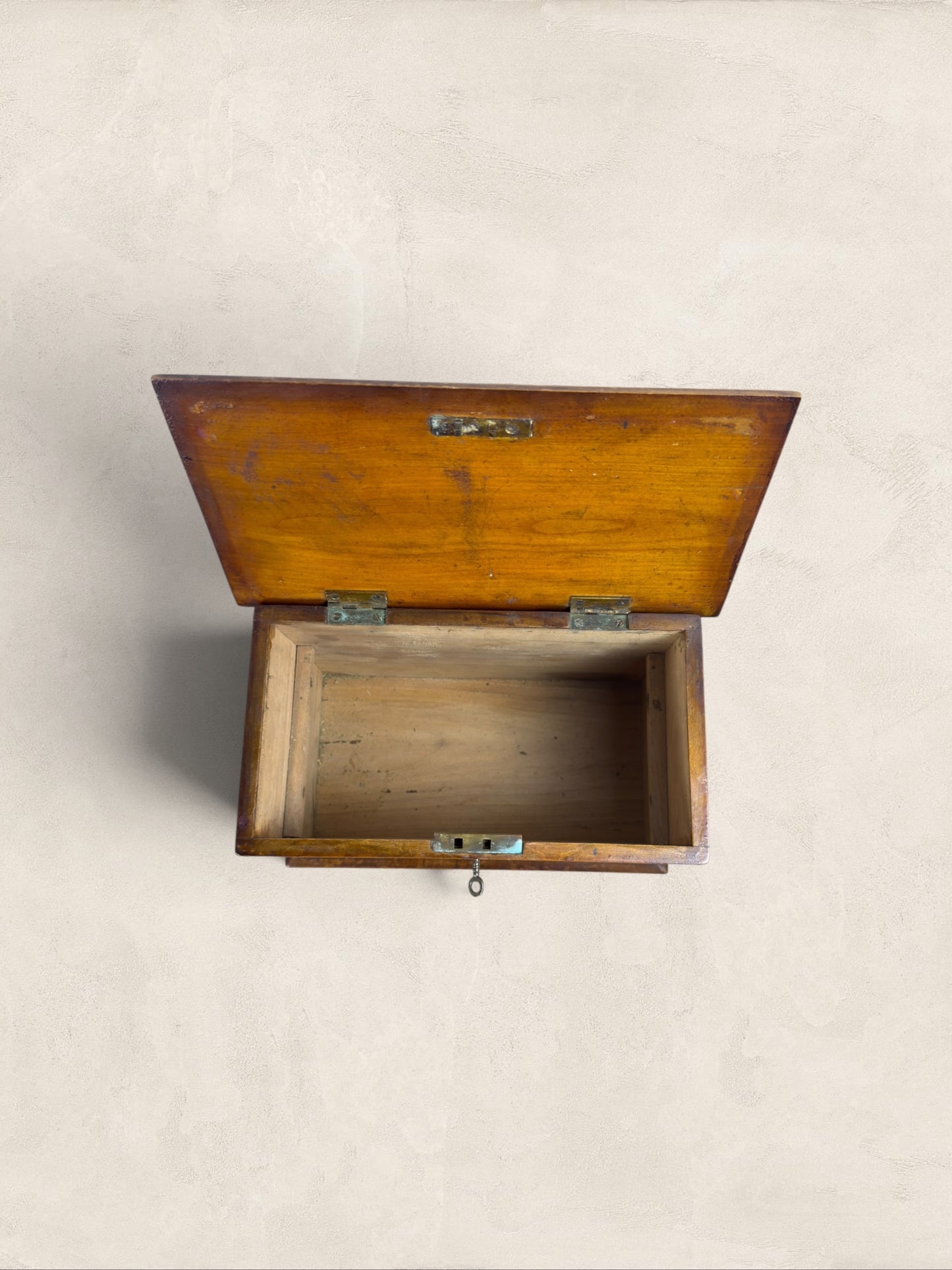 English Oak Tea Caddy with Key