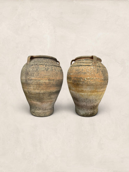Pair of Large Mediterranean Terracotta Olive Jars